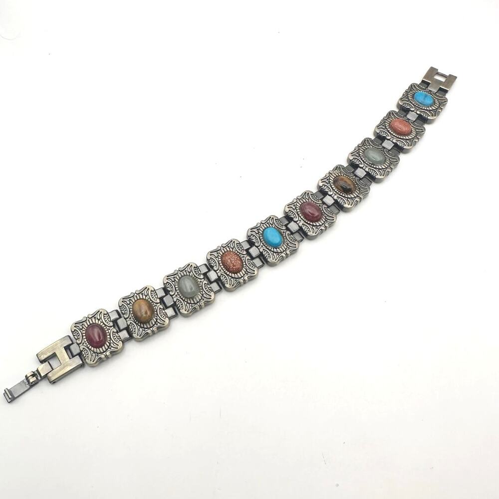 Western Bracelet Coastal Cowgirl Chunky Multi color stone Costume Jewelry